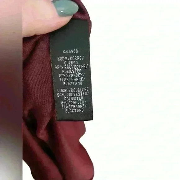 ML Monique Lhuillier Burgundy Velvet Studded Gown NWT Size 16 $495 Reta - Picture 5 of 7